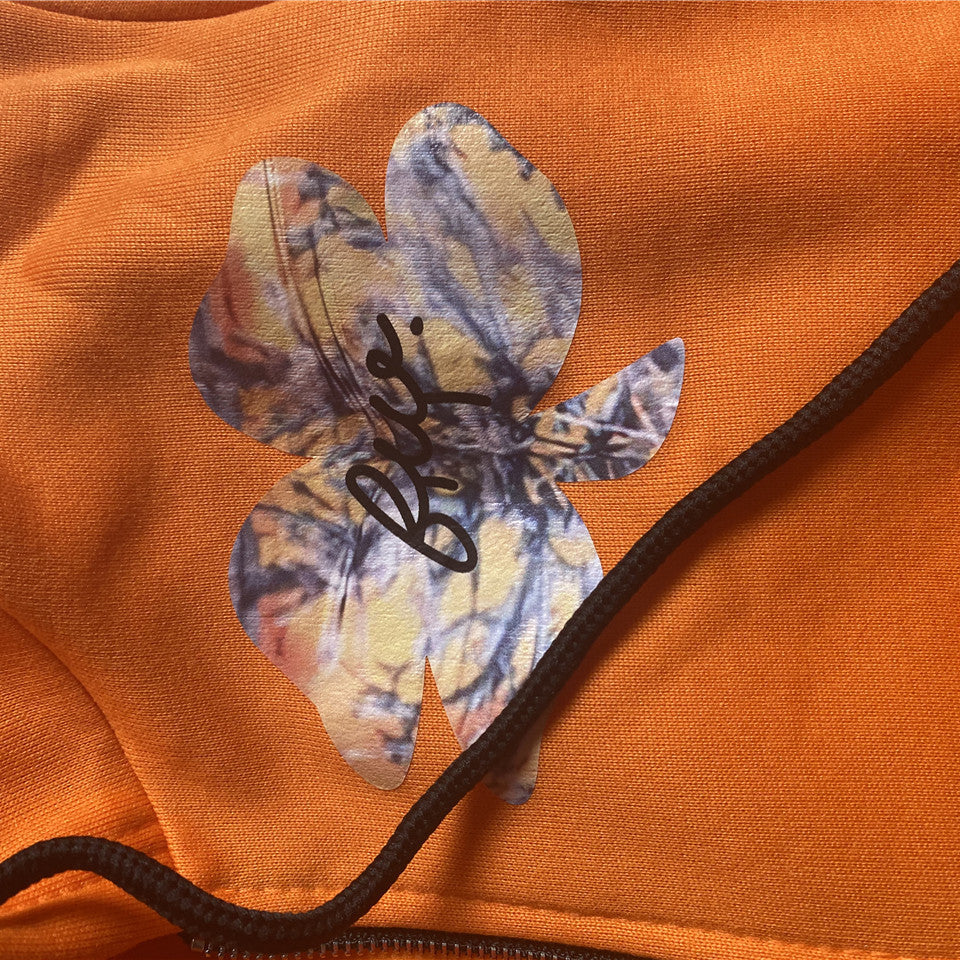 Fashion Print Hooded Jacket With High Waist Pants