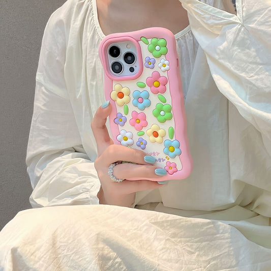 Colorful Flowers Silicone Cute Phone Case