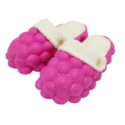 Bubble Shoes With Plush Home Slippers Warm Lovers Couple Slippers Winter Fashion