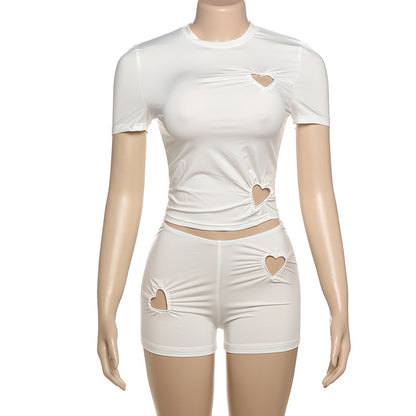 Women's Personality Fashion Solid Color Simple Set