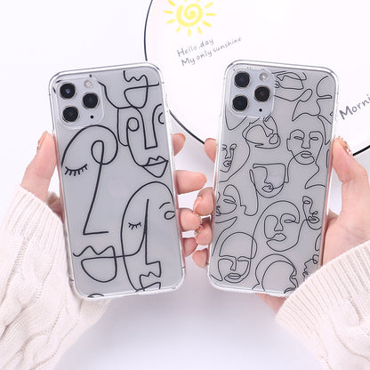 Face art line color painting mobile phone case