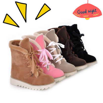 Warm Snow Boots Lace up Ankle Boots