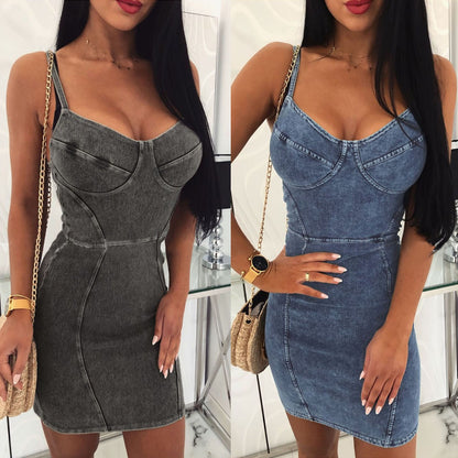 Denim hip dress