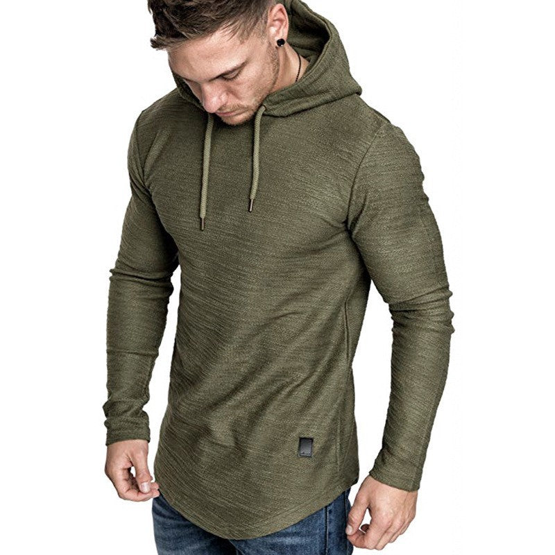 High Street Hipster Hooded T-shirt Men's Summer Loose Casual Shoulder Long Sleeve European Size Men's T-shirt Jacket