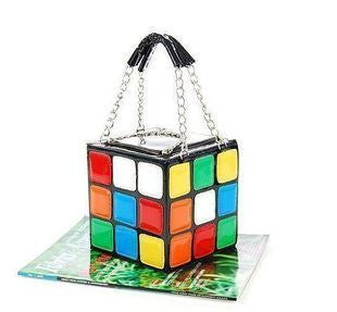 LNew fashion personality cute Rubik's Cube bag style hand bag female bag handbag clutch bag