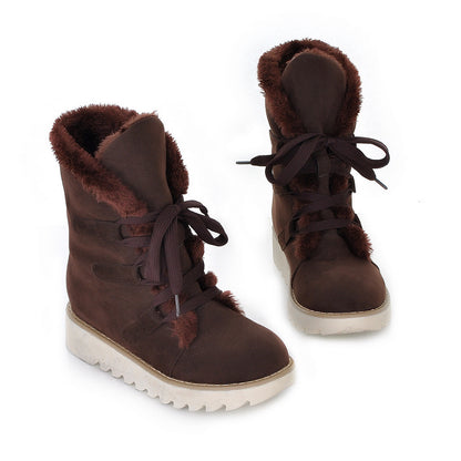 Warm Snow Boots Lace up Ankle Boots