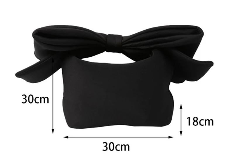 Concave Shape Cute Bow Space Cotton Handbag