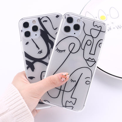 Face art line color painting mobile phone case