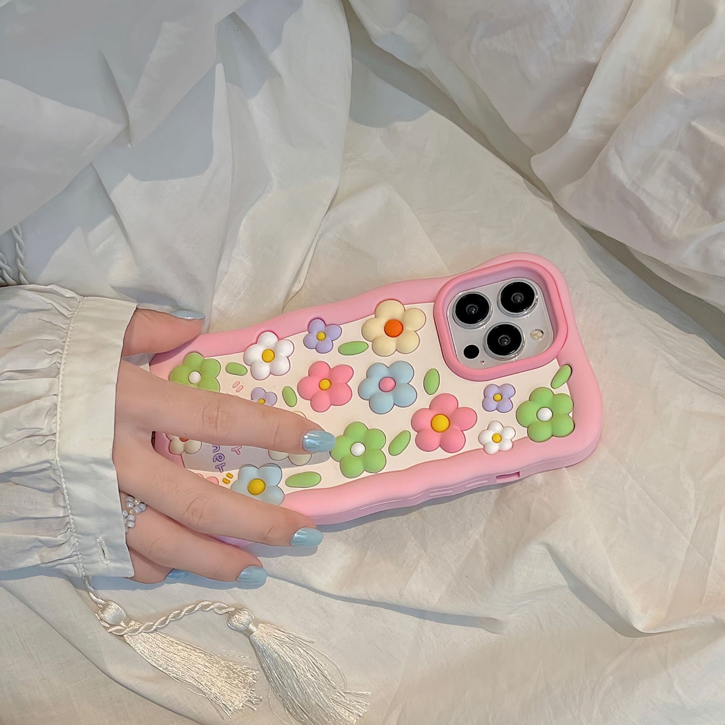 Colorful Flowers Silicone Cute Phone Case