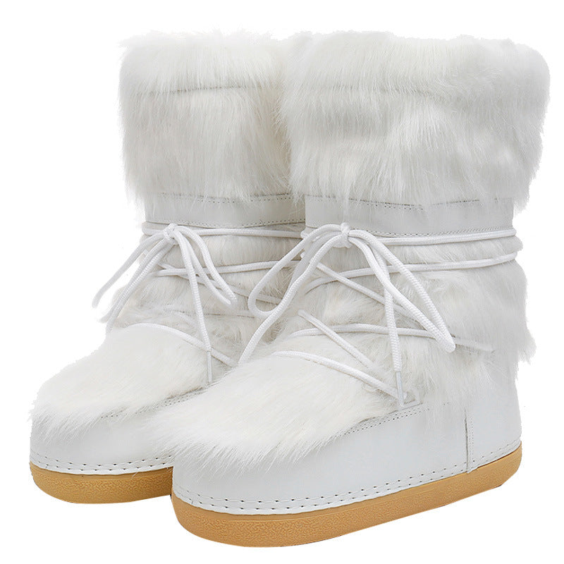 Winter Space Boots Furry Moon Boot Snow Boots For Women Fleece-lined Women