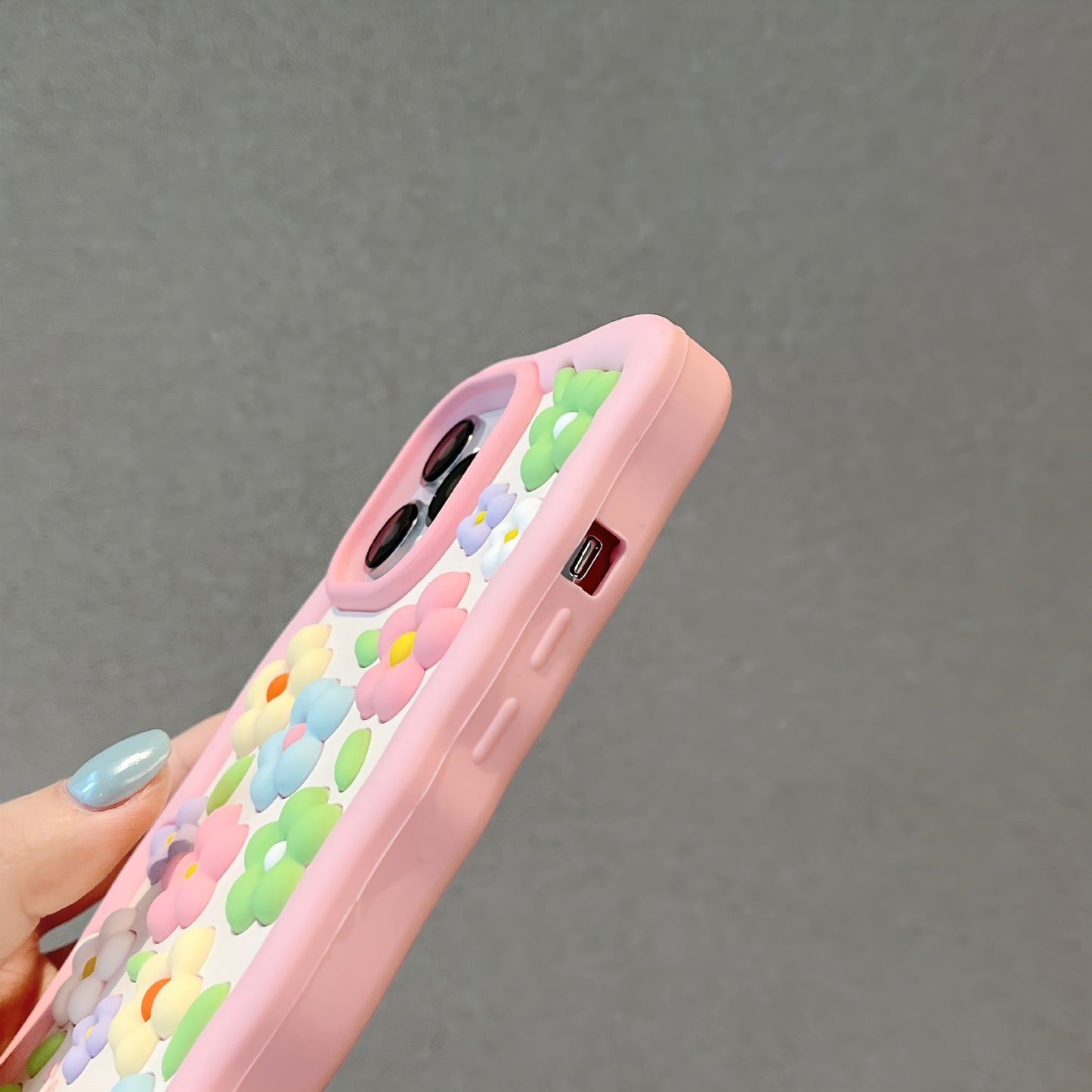 Colorful Flowers Silicone Cute Phone Case