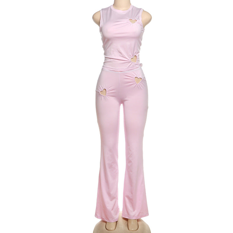 Women's Personality Fashion Solid Color Simple Set