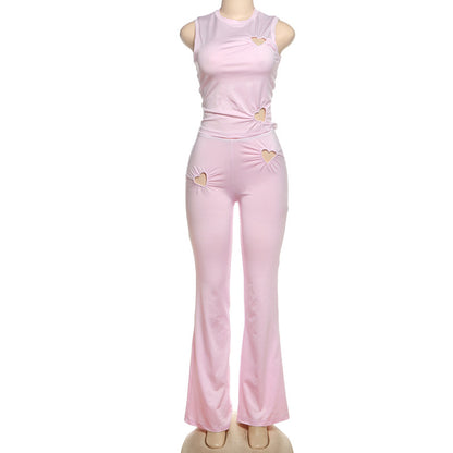 Women's Personality Fashion Solid Color Simple Set