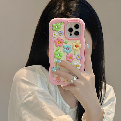 Colorful Flowers Silicone Cute Phone Case