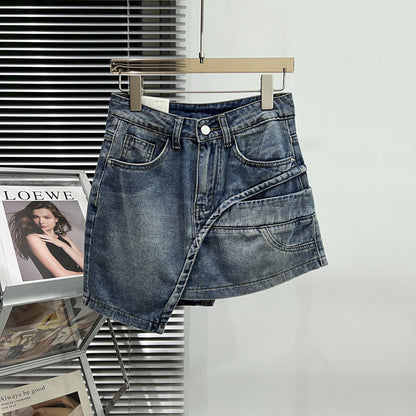 Denim Fashion Skirt High Waist A Line