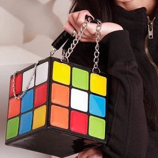 LNew fashion personality cute Rubik's Cube bag style hand bag female bag handbag clutch bag