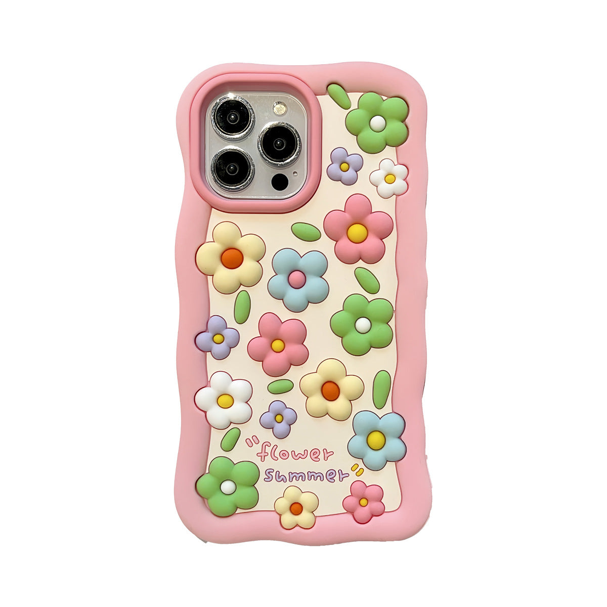 Colorful Flowers Silicone Cute Phone Case