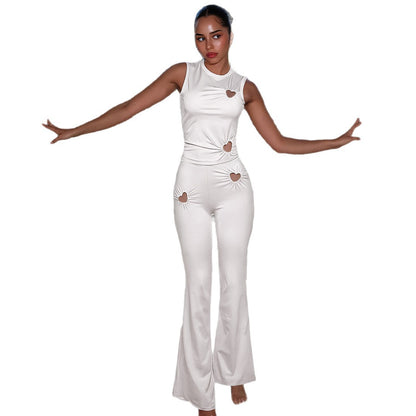 Women's Personality Fashion Solid Color Simple Set