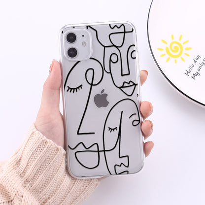 Face art line color painting mobile phone case