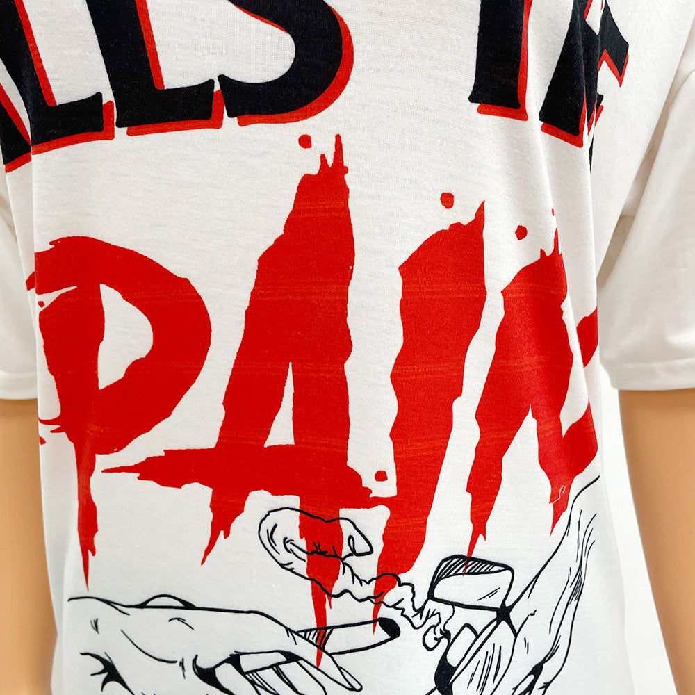 Sports Casual Letter Print Ladies Short-Sleeved T-Shirt