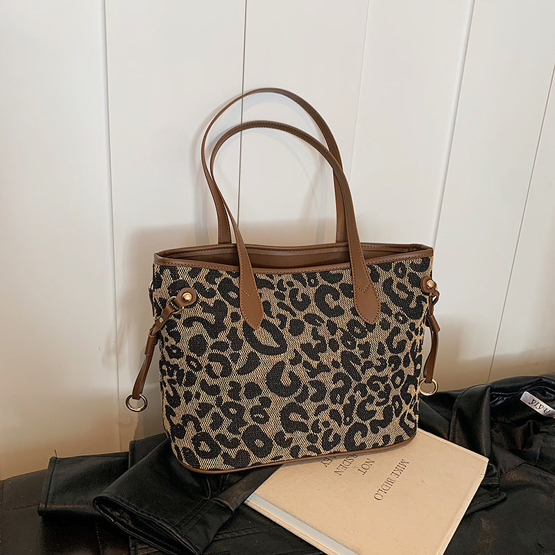 Women's High-grade Leopard Print Large Capacity Totes