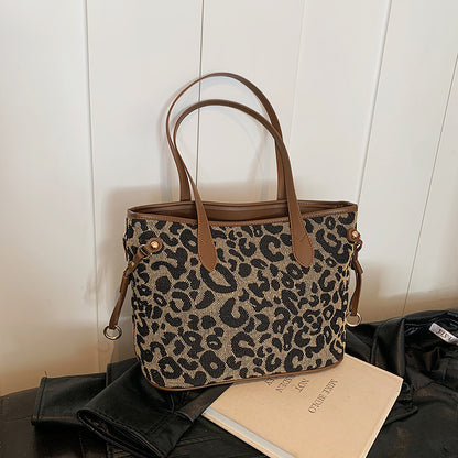 Women's High-grade Leopard Print Large Capacity Totes