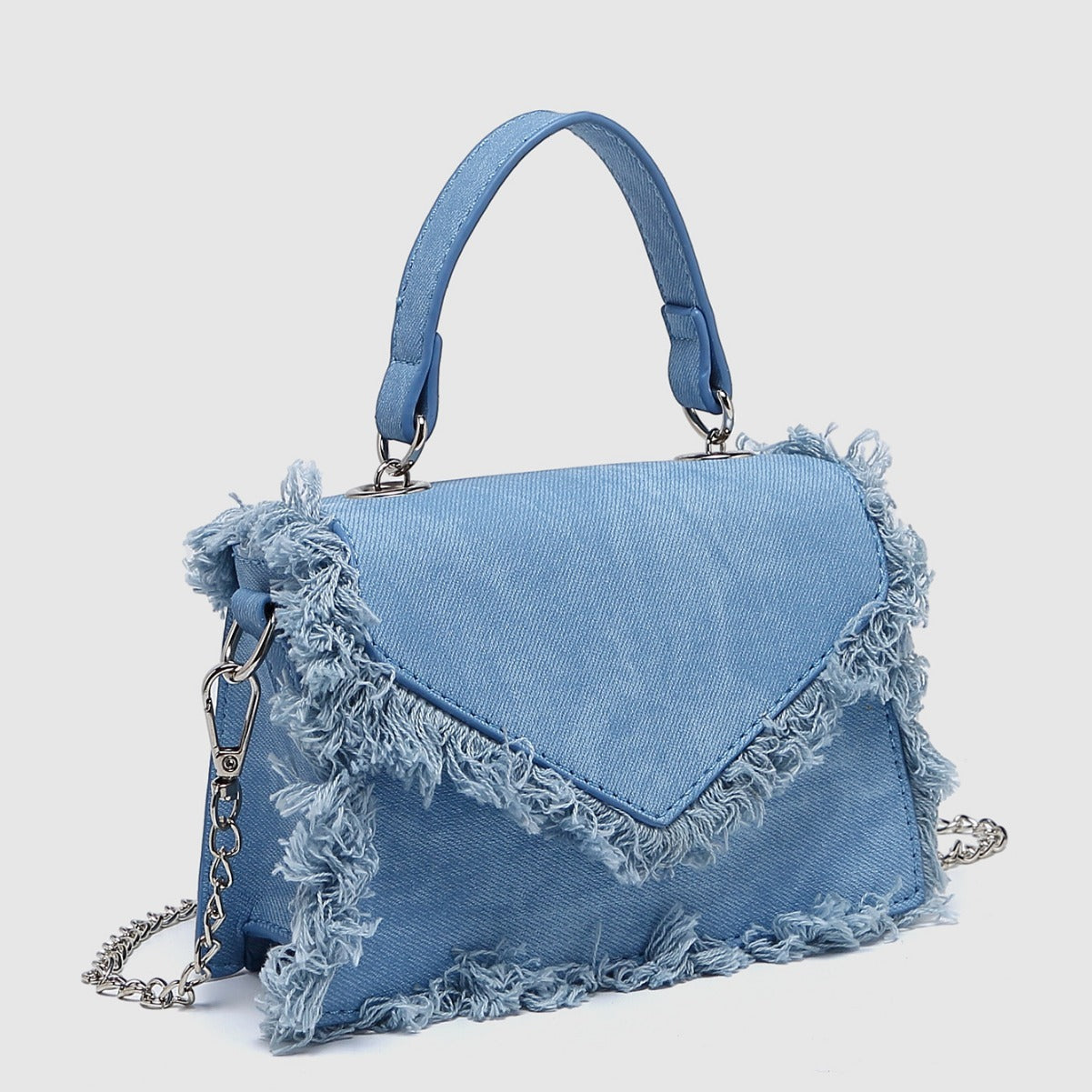 Retro Tassel Bag Denim Blue Mini Crossbody Bag