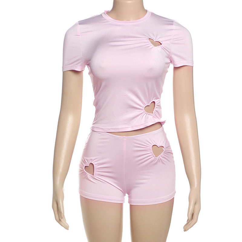 Women's Personality Fashion Solid Color Simple Set
