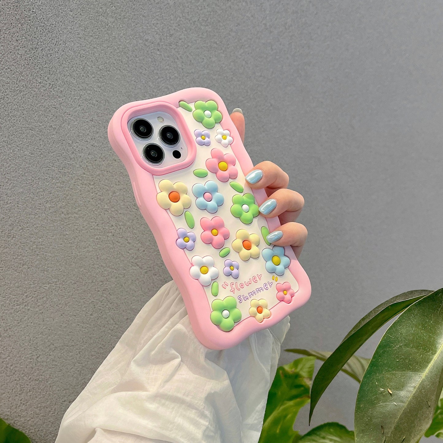 Colorful Flowers Silicone Cute Phone Case