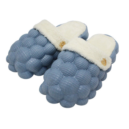 Bubble Shoes With Plush Home Slippers Warm Lovers Couple Slippers Winter Fashion