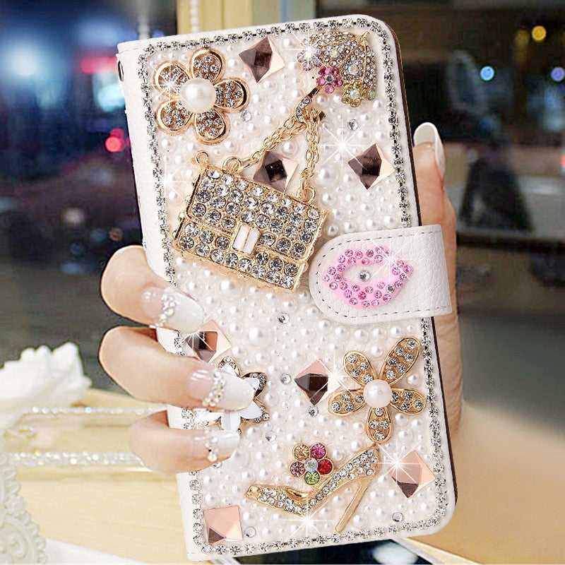 Leather Case For Phone Case All-inclusive Rhinestone